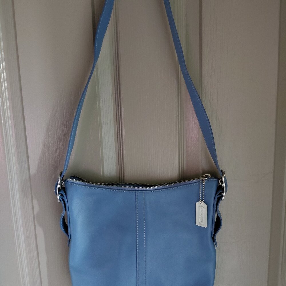 Vintage Coach 9326 Soho Blue Leather Hobo Bag - Picture 7 of 7